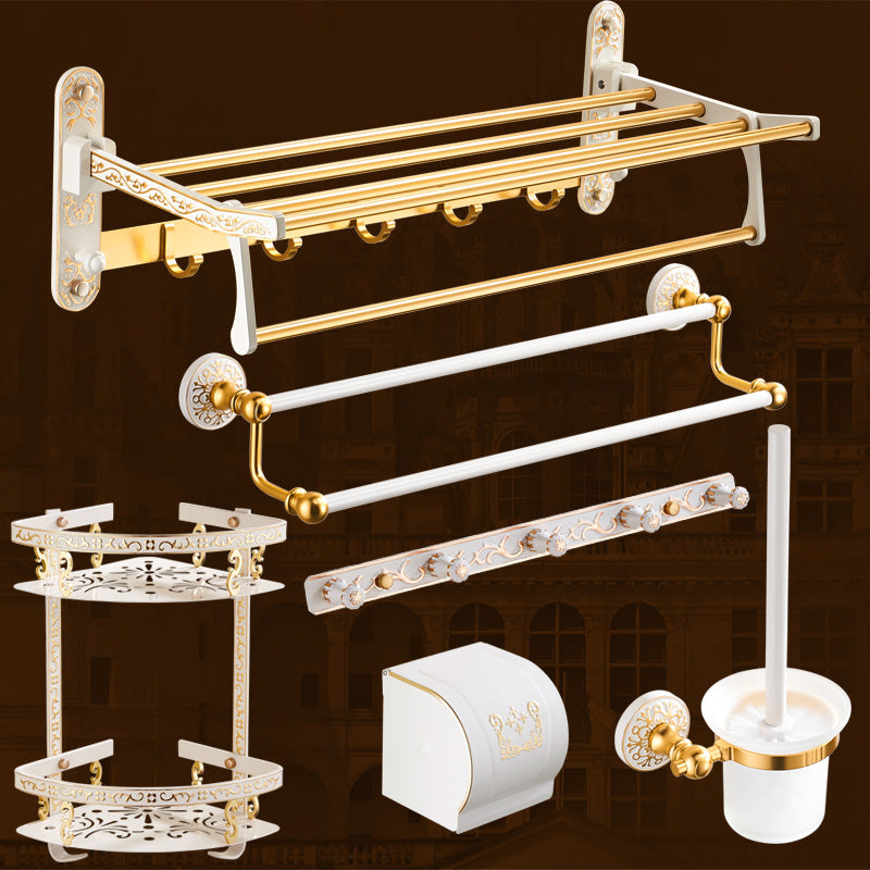 Traditional Bathroom Accessories Hardware Set Bath Shelf Bathroom Accessory Kit Clearhalo 'Bathroom Hardware Sets' 'Bathroom Hardware' 'Bathroom Remodel & Bathroom Fixtures' 'bathroom_hardware_sets' 'Home Improvement' 'home_improvement' 'home_improvement_bathroom_hardware_sets' 6997440