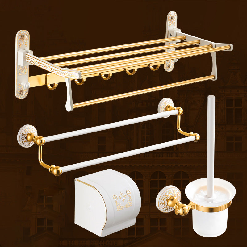 Traditional Bathroom Accessories Hardware Set Bath Shelf Bathroom Accessory Kit 4-Piece Set Clearhalo 'Bathroom Hardware Sets' 'Bathroom Hardware' 'Bathroom Remodel & Bathroom Fixtures' 'bathroom_hardware_sets' 'Home Improvement' 'home_improvement' 'home_improvement_bathroom_hardware_sets' 6997454