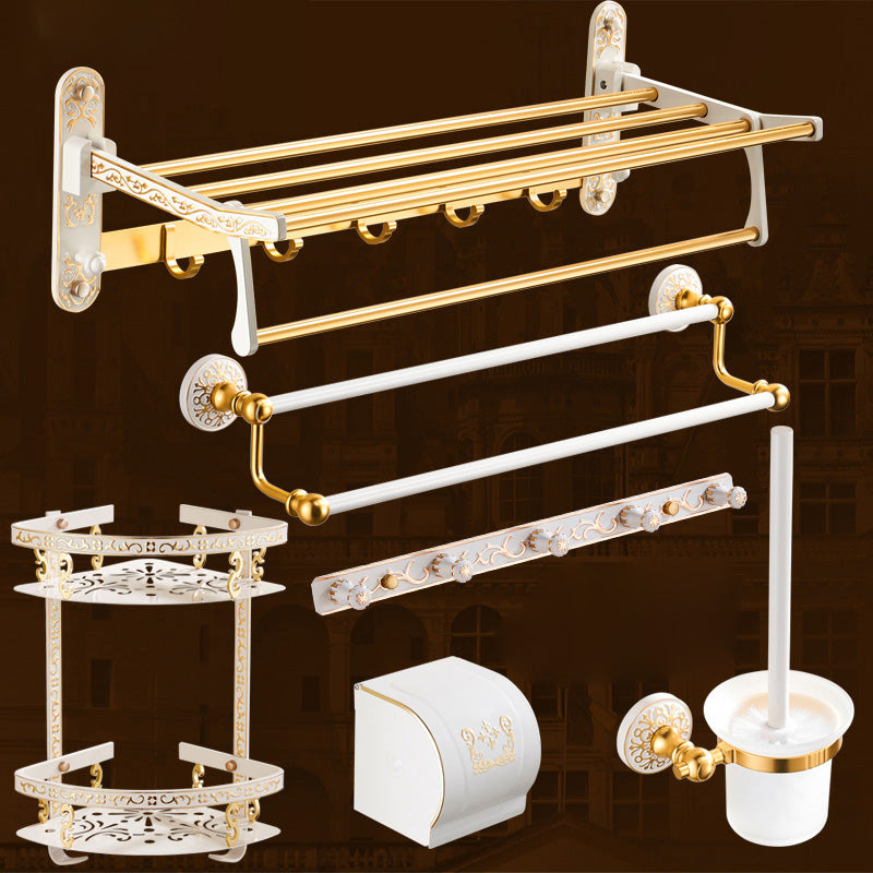 Traditional Bathroom Accessories Hardware Set Bath Shelf Bathroom Accessory Kit 6-Piece Set Clearhalo 'Bathroom Hardware Sets' 'Bathroom Hardware' 'Bathroom Remodel & Bathroom Fixtures' 'bathroom_hardware_sets' 'Home Improvement' 'home_improvement' 'home_improvement_bathroom_hardware_sets' 6997455