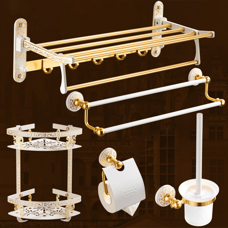 Traditional Bathroom Accessories Hardware Set Bath Shelf Bathroom Accessory Kit 5 piece Set Clearhalo 'Bathroom Hardware Sets' 'Bathroom Hardware' 'Bathroom Remodel & Bathroom Fixtures' 'bathroom_hardware_sets' 'Home Improvement' 'home_improvement' 'home_improvement_bathroom_hardware_sets' 6997456