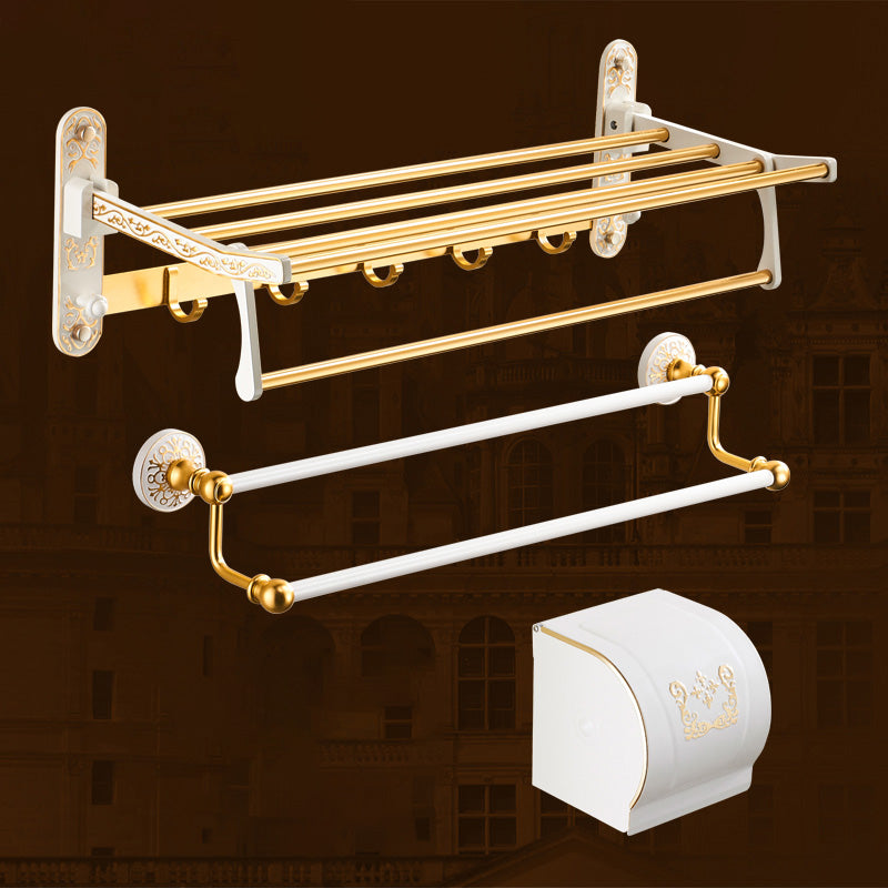 Traditional Bathroom Accessories Hardware Set Bath Shelf Bathroom Accessory Kit 3-Piece Set (Towel Rack) Clearhalo 'Bathroom Hardware Sets' 'Bathroom Hardware' 'Bathroom Remodel & Bathroom Fixtures' 'bathroom_hardware_sets' 'Home Improvement' 'home_improvement' 'home_improvement_bathroom_hardware_sets' 6997458