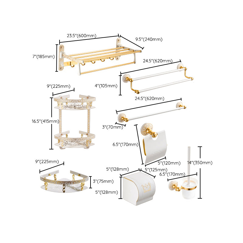 Traditional Bathroom Accessories Hardware Set Bath Shelf Bathroom Accessory Kit Clearhalo 'Bathroom Hardware Sets' 'Bathroom Hardware' 'Bathroom Remodel & Bathroom Fixtures' 'bathroom_hardware_sets' 'Home Improvement' 'home_improvement' 'home_improvement_bathroom_hardware_sets' 6997465