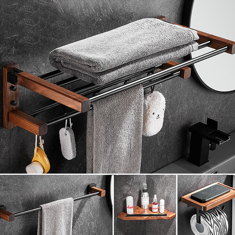 7 Piece Bathroom Accessory Set Wood and Metal Bathroom Accessories Hardware Set Clearhalo 'Bathroom Hardware Sets' 'Bathroom Hardware' 'Bathroom Remodel & Bathroom Fixtures' 'bathroom_hardware_sets' 'Home Improvement' 'home_improvement' 'home_improvement_bathroom_hardware_sets' 6997493