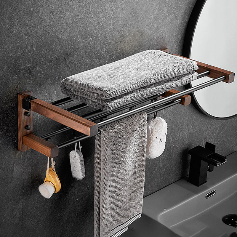 7 Piece Bathroom Accessory Set Wood and Metal Bathroom Accessories Hardware Set Horizontal Bar Towel Rack Clearhalo 'Bathroom Hardware Sets' 'Bathroom Hardware' 'Bathroom Remodel & Bathroom Fixtures' 'bathroom_hardware_sets' 'Home Improvement' 'home_improvement' 'home_improvement_bathroom_hardware_sets' 6997514