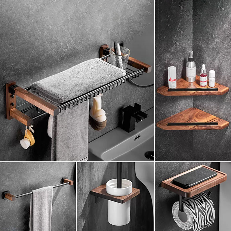 7 Piece Bathroom Accessory Set Wood and Metal Bathroom Accessories Hardware Set 6-Piece Set (Vertical) Clearhalo 'Bathroom Hardware Sets' 'Bathroom Hardware' 'Bathroom Remodel & Bathroom Fixtures' 'bathroom_hardware_sets' 'Home Improvement' 'home_improvement' 'home_improvement_bathroom_hardware_sets' 6997515