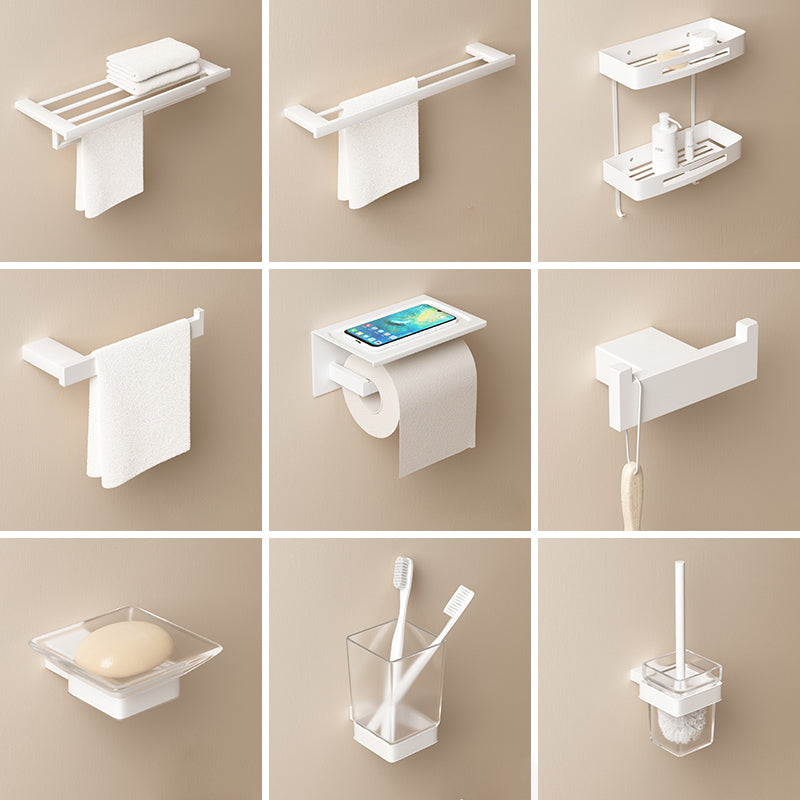 Modern Bathroom Accessory Set White Bathroom Accessories Hardware Set 9-Piece Set Clearhalo 'Bathroom Hardware Sets' 'Bathroom Hardware' 'Bathroom Remodel & Bathroom Fixtures' 'bathroom_hardware_sets' 'Home Improvement' 'home_improvement' 'home_improvement_bathroom_hardware_sets' 6997539