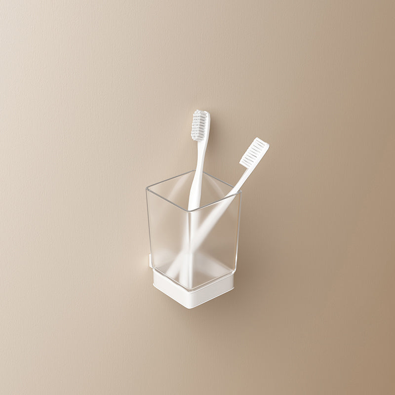 Modern Bathroom Accessory Set White Bathroom Accessories Hardware Set Toothbrush Holder (Single Cup) Clearhalo 'Bathroom Hardware Sets' 'Bathroom Hardware' 'Bathroom Remodel & Bathroom Fixtures' 'bathroom_hardware_sets' 'Home Improvement' 'home_improvement' 'home_improvement_bathroom_hardware_sets' 6997546