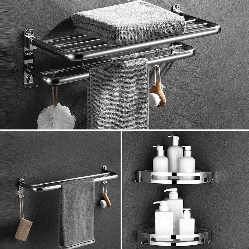 Modern Bathroom Accessory Set Silver Bathroom Accessories Hardware Set -  Clearhalo