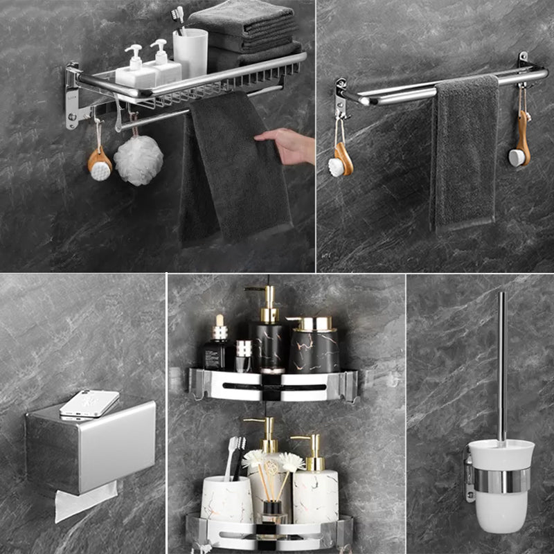 6-Piece Black Stainless Steel Wall Mounted Bathroom Accessories Sets