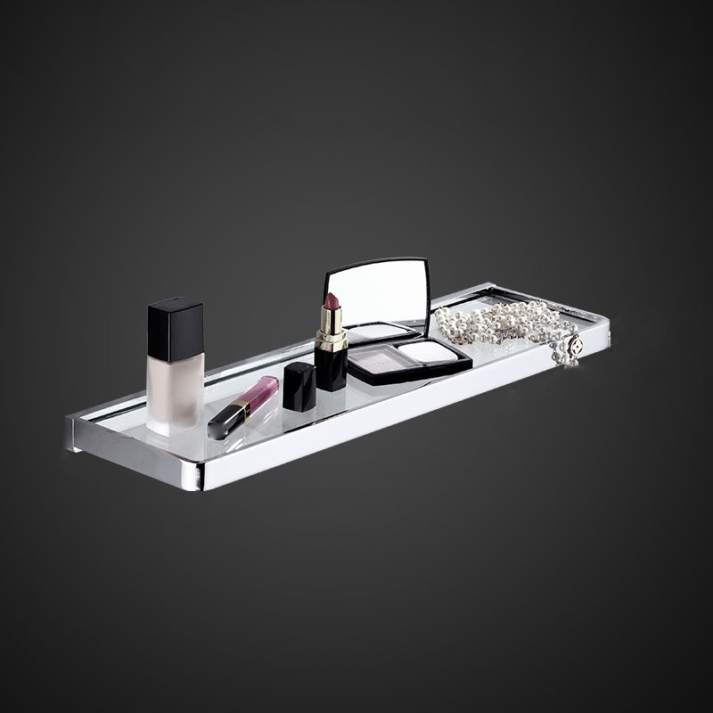 Polished Chrome Bathroom Accessory Set Modern Brass Bathroom Accessory Kit Bath Shelf (Single Layer) Clearhalo 'Bathroom Hardware Sets' 'Bathroom Hardware' 'Bathroom Remodel & Bathroom Fixtures' 'bathroom_hardware_sets' 'Home Improvement' 'home_improvement' 'home_improvement_bathroom_hardware_sets' 6997680