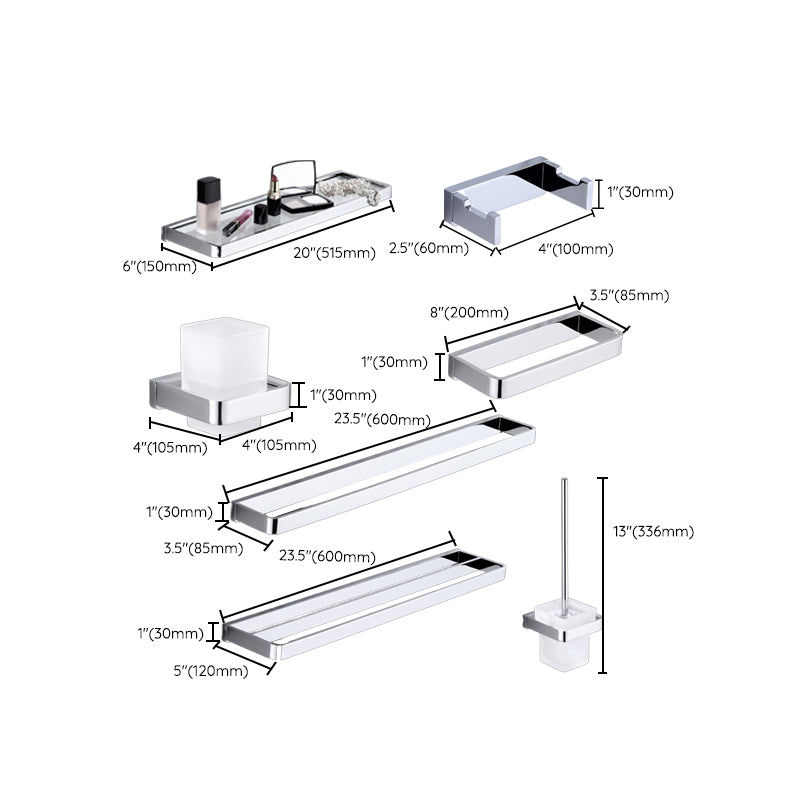 Polished Chrome Bathroom Accessory Set Modern Brass Bathroom Accessory Kit Clearhalo 'Bathroom Hardware Sets' 'Bathroom Hardware' 'Bathroom Remodel & Bathroom Fixtures' 'bathroom_hardware_sets' 'Home Improvement' 'home_improvement' 'home_improvement_bathroom_hardware_sets' 6997688