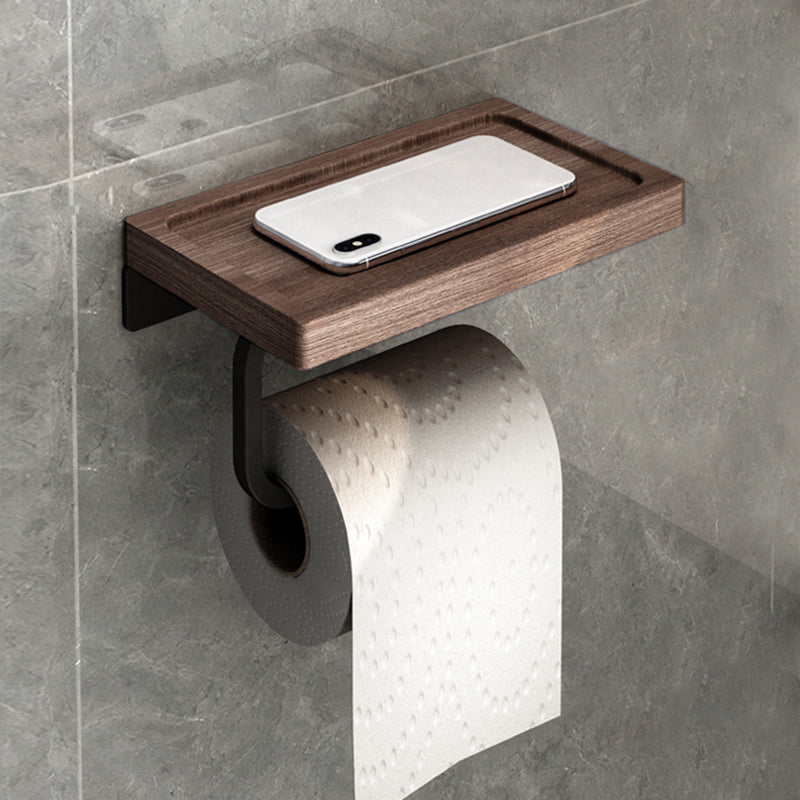 7-Piece Bathroom Accessory Set Metal Bathroom Set with Wood Accents Toilet Paper Holder Clearhalo 'Bathroom Hardware Sets' 'Bathroom Hardware' 'Bathroom Remodel & Bathroom Fixtures' 'bathroom_hardware_sets' 'Home Improvement' 'home_improvement' 'home_improvement_bathroom_hardware_sets' 6997761