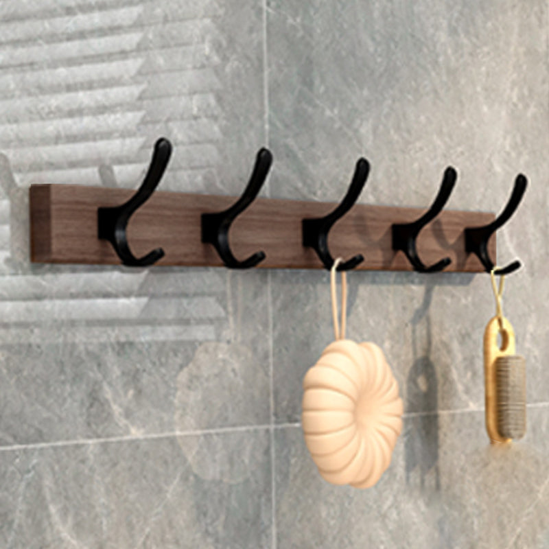 7-Piece Bathroom Accessory Set Metal Bathroom Set with Wood Accents Towel/Robe Hook Clearhalo 'Bathroom Hardware Sets' 'Bathroom Hardware' 'Bathroom Remodel & Bathroom Fixtures' 'bathroom_hardware_sets' 'Home Improvement' 'home_improvement' 'home_improvement_bathroom_hardware_sets' 6997762