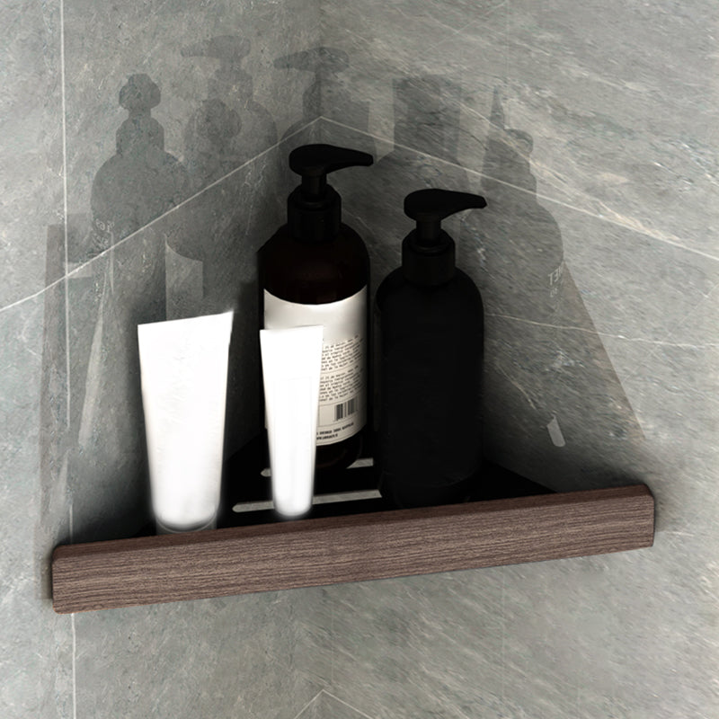 7-Piece Bathroom Accessory Set Metal Bathroom Set with Wood Accents Bath Shelf (Triangular) Clearhalo 'Bathroom Hardware Sets' 'Bathroom Hardware' 'Bathroom Remodel & Bathroom Fixtures' 'bathroom_hardware_sets' 'Home Improvement' 'home_improvement' 'home_improvement_bathroom_hardware_sets' 6997766