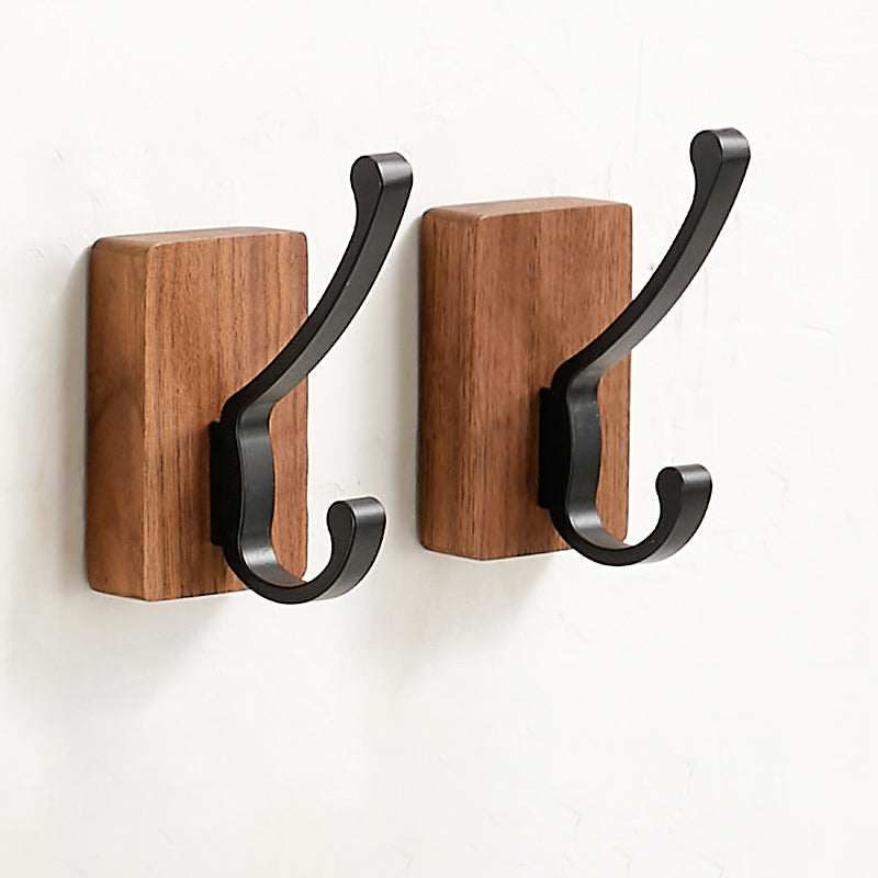 Solid Wood Bathroom Accessory Set Foldable Metal Bathroom Hardware 2-Piece Set (Single Hook) Clearhalo 'Bathroom Hardware Sets' 'Bathroom Hardware' 'Bathroom Remodel & Bathroom Fixtures' 'bathroom_hardware_sets' 'Home Improvement' 'home_improvement' 'home_improvement_bathroom_hardware_sets' 6997814