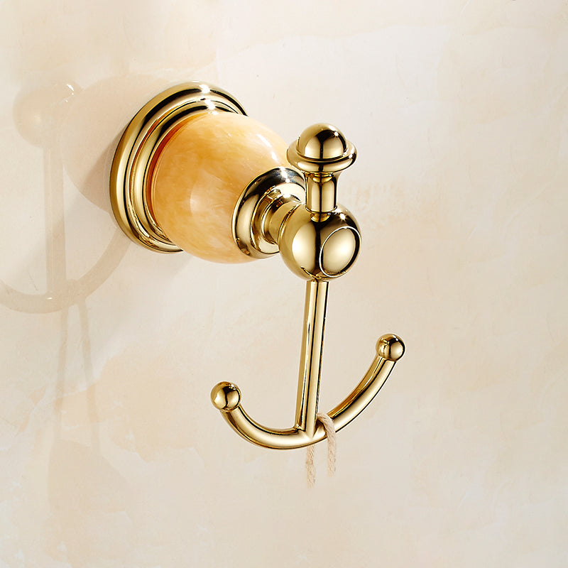 Polished Gold Bathroom Set Metal Bathroom Accessories Hardware Set Towel/Robe Hook Clearhalo 'Bathroom Hardware Sets' 'Bathroom Hardware' 'Bathroom Remodel & Bathroom Fixtures' 'bathroom_hardware_sets' 'Home Improvement' 'home_improvement' 'home_improvement_bathroom_hardware_sets' 6997851