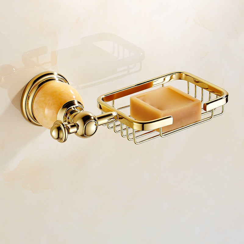 Polished Gold Bathroom Set Metal Bathroom Accessories Hardware Set Soap Dish Clearhalo 'Bathroom Hardware Sets' 'Bathroom Hardware' 'Bathroom Remodel & Bathroom Fixtures' 'bathroom_hardware_sets' 'Home Improvement' 'home_improvement' 'home_improvement_bathroom_hardware_sets' 6997854