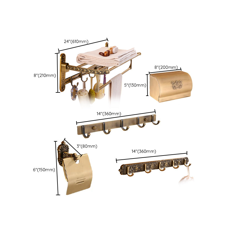 Traditional Metal Bathroom Accessories Hardware Set with Soap Dish Clearhalo 'Bathroom Hardware Sets' 'Bathroom Hardware' 'Bathroom Remodel & Bathroom Fixtures' 'bathroom_hardware_sets' 'Home Improvement' 'home_improvement' 'home_improvement_bathroom_hardware_sets' 6997943