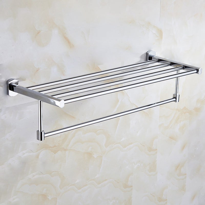 Contemporary Bathroom Accessories Hardware Set In Silver Metal Towel Rack Clearhalo 'Bathroom Hardware Sets' 'Bathroom Hardware' 'Bathroom Remodel & Bathroom Fixtures' 'bathroom_hardware_sets' 'Home Improvement' 'home_improvement' 'home_improvement_bathroom_hardware_sets' 6997965