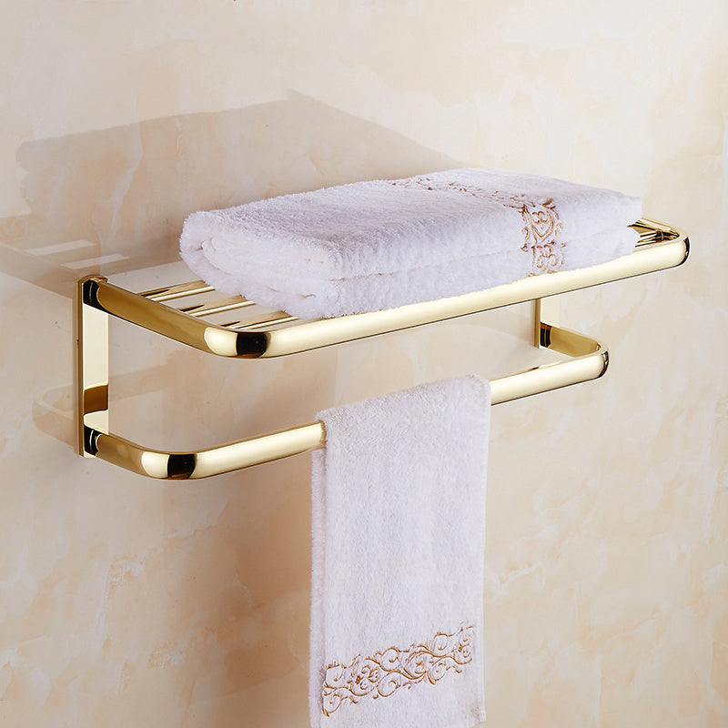 Traditional Style Golden Bathroom Accessory as Individual or as a Set Towel Rack Clearhalo 'Bathroom Hardware Sets' 'Bathroom Hardware' 'Bathroom Remodel & Bathroom Fixtures' 'bathroom_hardware_sets' 'Home Improvement' 'home_improvement' 'home_improvement_bathroom_hardware_sets' 6997982