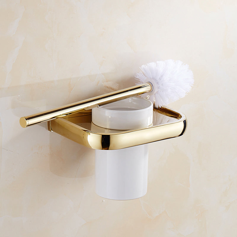 Traditional Style Golden Bathroom Accessory as Individual or as a Set Toilet Brush Clearhalo 'Bathroom Hardware Sets' 'Bathroom Hardware' 'Bathroom Remodel & Bathroom Fixtures' 'bathroom_hardware_sets' 'Home Improvement' 'home_improvement' 'home_improvement_bathroom_hardware_sets' 6997984