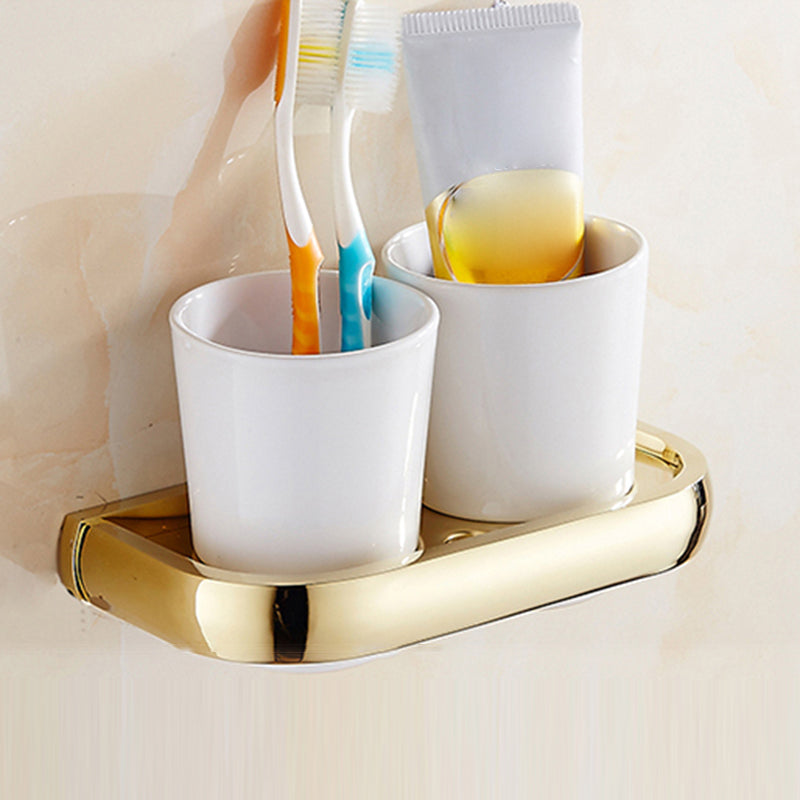 Traditional Style Golden Bathroom Accessory as Individual or as a Set Toothbrush Holder Clearhalo 'Bathroom Hardware Sets' 'Bathroom Hardware' 'Bathroom Remodel & Bathroom Fixtures' 'bathroom_hardware_sets' 'Home Improvement' 'home_improvement' 'home_improvement_bathroom_hardware_sets' 6998002