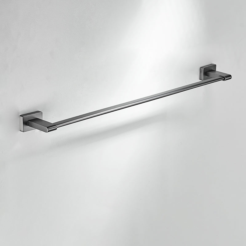 Matte Gray Bathroom Set Metal Bathroom Accessories Hardware Set Towel Bar (Single Rod) Clearhalo 'Bathroom Hardware Sets' 'Bathroom Hardware' 'Bathroom Remodel & Bathroom Fixtures' 'bathroom_hardware_sets' 'Home Improvement' 'home_improvement' 'home_improvement_bathroom_hardware_sets' 6998077