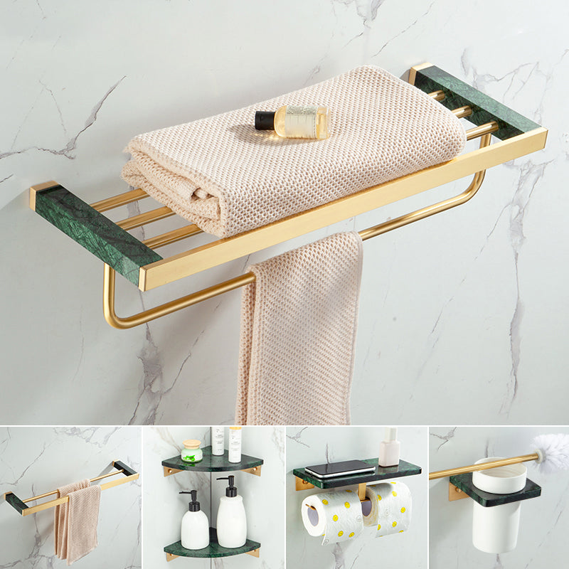 Brass Bathroom Accessory Set Marble Bathroom Accessory Kit for Home Clearhalo 'Bathroom Hardware Sets' 'Bathroom Hardware' 'Bathroom Remodel & Bathroom Fixtures' 'bathroom_hardware_sets' 'Home Improvement' 'home_improvement' 'home_improvement_bathroom_hardware_sets' 6998164