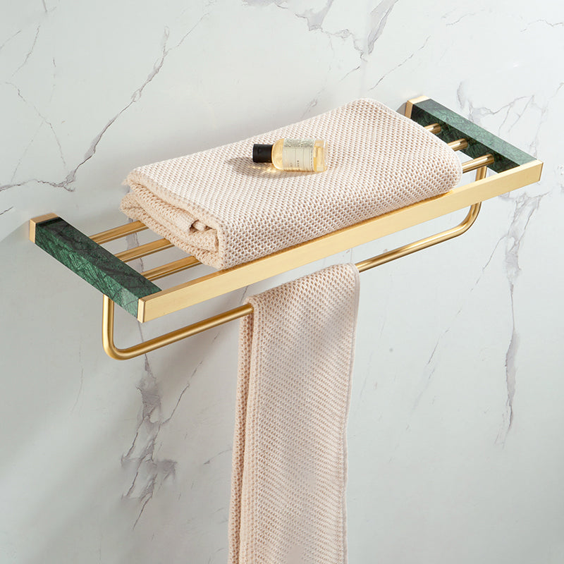 Brass Bathroom Accessory Set Marble Bathroom Accessory Kit for Home Towel Rack Clearhalo 'Bathroom Hardware Sets' 'Bathroom Hardware' 'Bathroom Remodel & Bathroom Fixtures' 'bathroom_hardware_sets' 'Home Improvement' 'home_improvement' 'home_improvement_bathroom_hardware_sets' 6998169