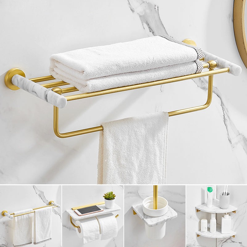 7 Piece Bathroom Accessory Set Marble and Metal Bathroom Hardware Clearhalo 'Bathroom Hardware Sets' 'Bathroom Hardware' 'Bathroom Remodel & Bathroom Fixtures' 'bathroom_hardware_sets' 'Home Improvement' 'home_improvement' 'home_improvement_bathroom_hardware_sets' 6998192