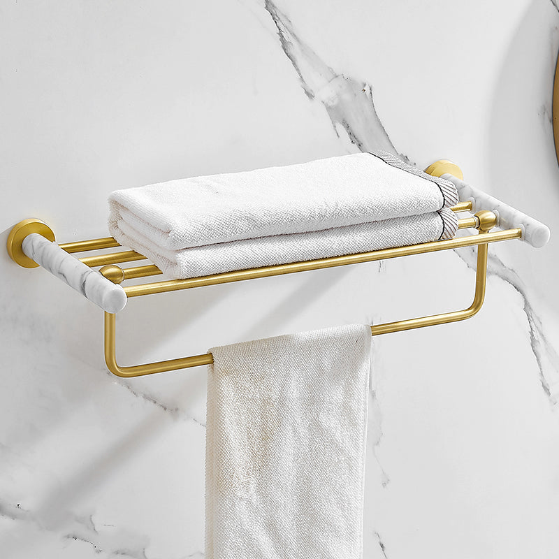 7 Piece Bathroom Accessory Set Marble and Metal Bathroom Hardware Towel Rack Clearhalo 'Bathroom Hardware Sets' 'Bathroom Hardware' 'Bathroom Remodel & Bathroom Fixtures' 'bathroom_hardware_sets' 'Home Improvement' 'home_improvement' 'home_improvement_bathroom_hardware_sets' 6998194