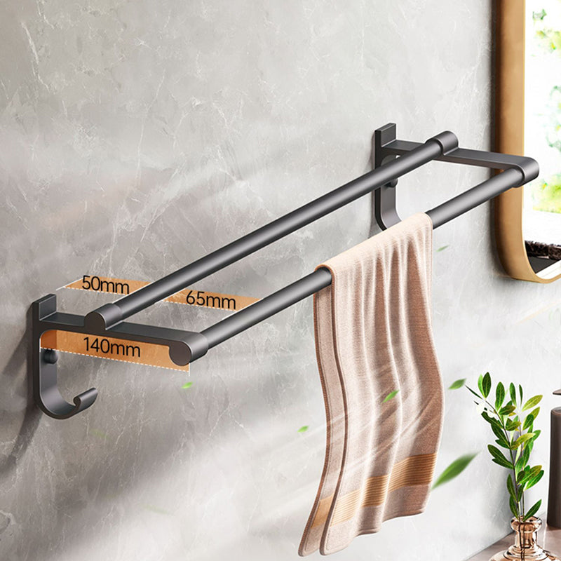 Modern Bathroom Accessory Set Matte Gray Bathroom Accessory Kit Clearhalo 'Bathroom Hardware Sets' 'Bathroom Hardware' 'Bathroom Remodel & Bathroom Fixtures' 'bathroom_hardware_sets' 'Home Improvement' 'home_improvement' 'home_improvement_bathroom_hardware_sets' 6998246