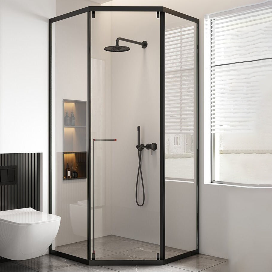 Full Frame Single Sliding Shower Door Clear Glass Shower Door Clearhalo 'Bathroom Remodel & Bathroom Fixtures' 'Home Improvement' 'home_improvement' 'home_improvement_shower_tub_doors' 'Shower and Tub Doors' 'shower_tub_doors' 'Showers & Bathtubs' 6998443