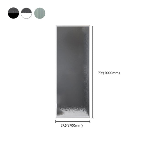 Fixed Semi Partition Shower Screen Black Full Frame Tempered Glass Shower Door Clearhalo 'Bathroom Remodel & Bathroom Fixtures' 'Home Improvement' 'home_improvement' 'home_improvement_shower_tub_doors' 'Shower and Tub Doors' 'shower_tub_doors' 'Showers & Bathtubs' 6998495