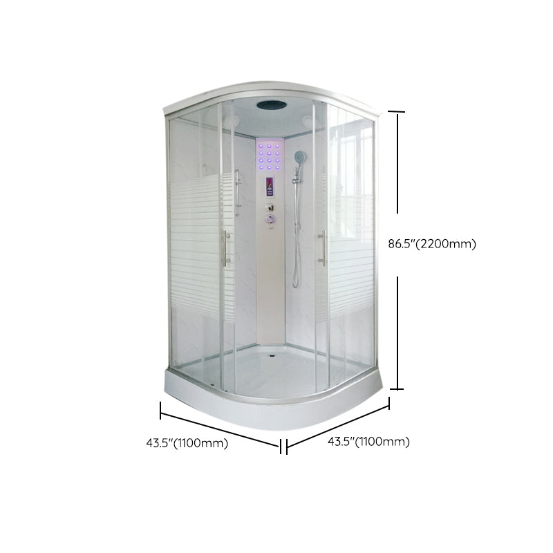 Modern Shower Enclosure Grey Drainer Sliding Door Shower Stall Clearhalo 'Bathroom Remodel & Bathroom Fixtures' 'Home Improvement' 'home_improvement' 'home_improvement_shower_stalls_enclosures' 'Shower Stalls & Enclosures' 'shower_stalls_enclosures' 'Showers & Bathtubs' 6998786