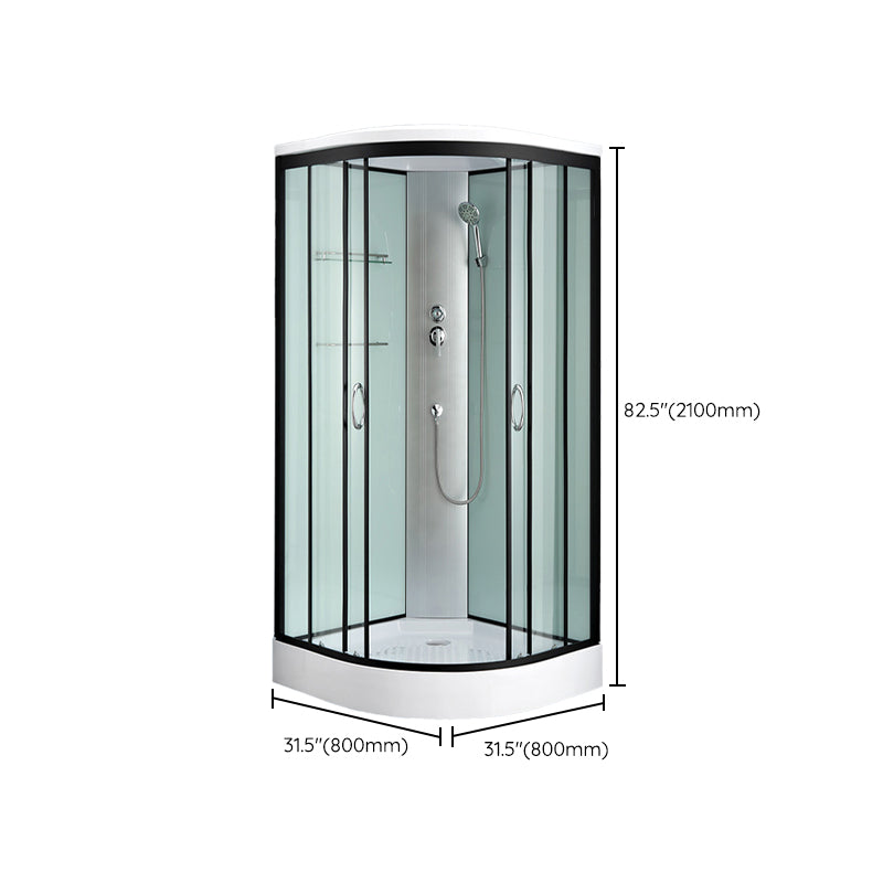 Rounded Shower Stall with Shower Base Tempered Glass Shower Stall Clearhalo 'Bathroom Remodel & Bathroom Fixtures' 'Home Improvement' 'home_improvement' 'home_improvement_shower_stalls_enclosures' 'Shower Stalls & Enclosures' 'shower_stalls_enclosures' 'Showers & Bathtubs' 6998803