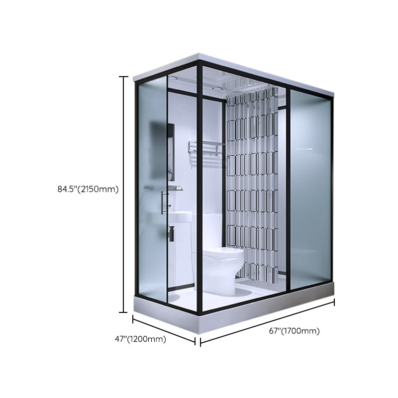 Bathroom Shower Stall Framed Single Sliding Rectangular Shower Enclosure Clearhalo 'Bathroom Remodel & Bathroom Fixtures' 'Home Improvement' 'home_improvement' 'home_improvement_shower_stalls_enclosures' 'Shower Stalls & Enclosures' 'shower_stalls_enclosures' 'Showers & Bathtubs' 6998840