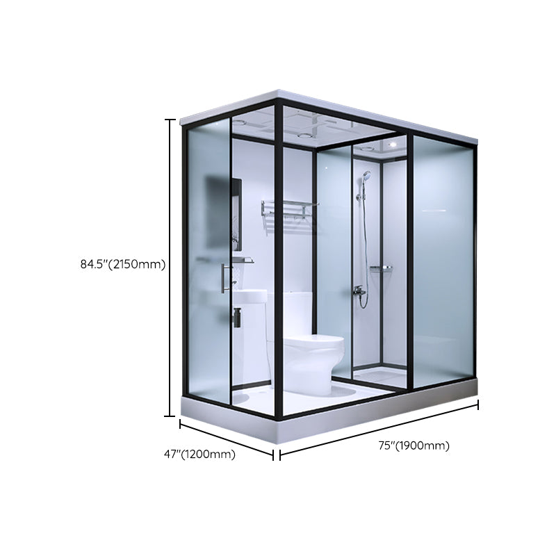 Bathroom Shower Stall Framed Single Sliding Rectangular Shower Enclosure Clearhalo 'Bathroom Remodel & Bathroom Fixtures' 'Home Improvement' 'home_improvement' 'home_improvement_shower_stalls_enclosures' 'Shower Stalls & Enclosures' 'shower_stalls_enclosures' 'Showers & Bathtubs' 6998842