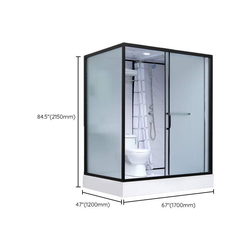 Shower Enclosure Clear Framed Single Sliding Rectangle Black Shower Stall Clearhalo 'Bathroom Remodel & Bathroom Fixtures' 'Home Improvement' 'home_improvement' 'home_improvement_shower_stalls_enclosures' 'Shower Stalls & Enclosures' 'shower_stalls_enclosures' 'Showers & Bathtubs' 6998908