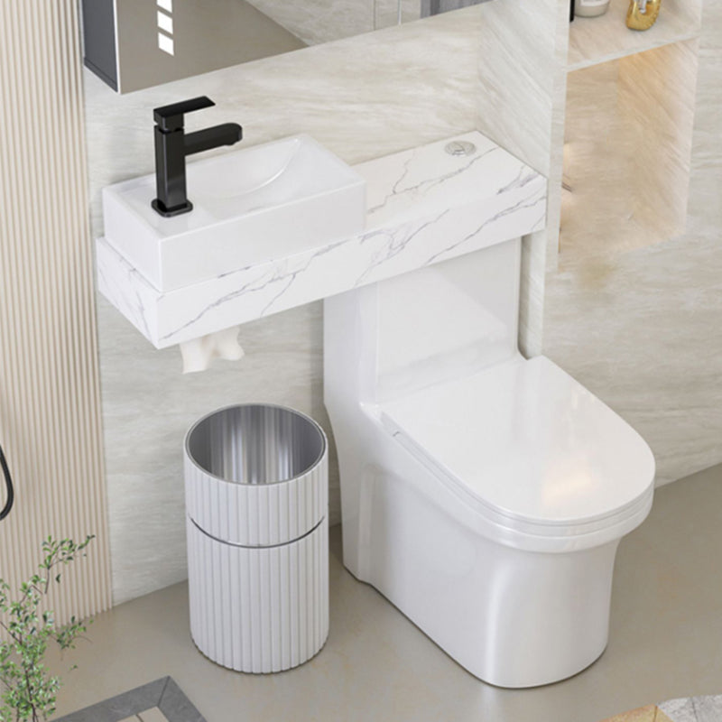 Contemporary Ceramic Flush Toilet Floor Mounted Urine Toilet with Seat for Washroom Cold/Hot Water Dispensor ( Left) Clearhalo 'Bathroom Remodel & Bathroom Fixtures' 'Home Improvement' 'home_improvement' 'home_improvement_toilets' 'Toilets & Bidets' 'Toilets' 7001928