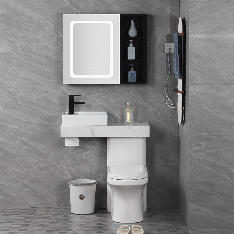 Contemporary Ceramic Flush Toilet Floor Mounted Urine Toilet with Seat for Washroom Clearhalo 'Bathroom Remodel & Bathroom Fixtures' 'Home Improvement' 'home_improvement' 'home_improvement_toilets' 'Toilets & Bidets' 'Toilets' 7001931