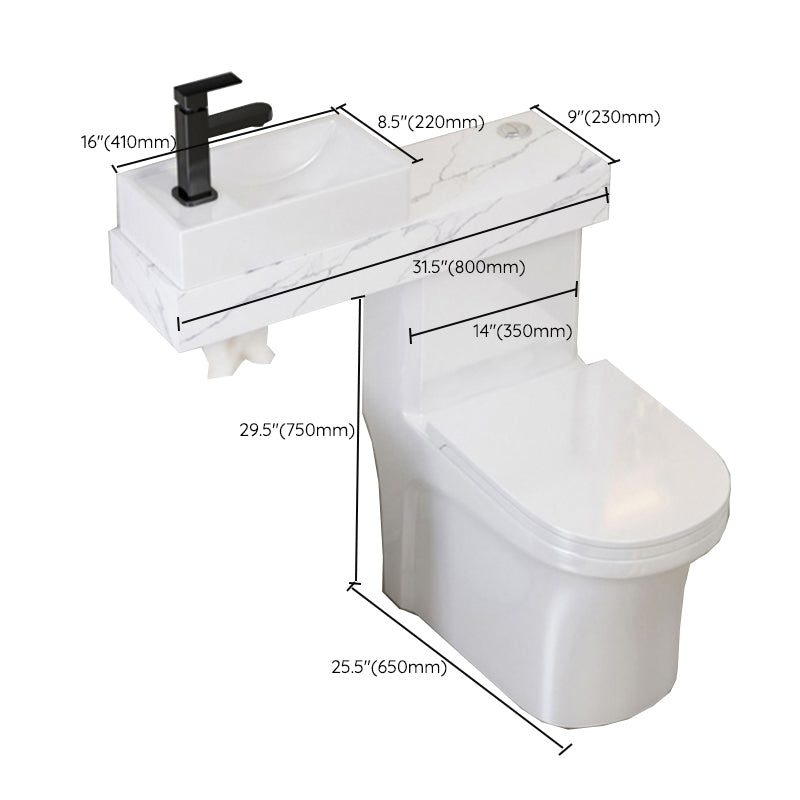 Contemporary Ceramic Flush Toilet Floor Mounted Urine Toilet with Seat for Washroom Clearhalo 'Bathroom Remodel & Bathroom Fixtures' 'Home Improvement' 'home_improvement' 'home_improvement_toilets' 'Toilets & Bidets' 'Toilets' 7001939