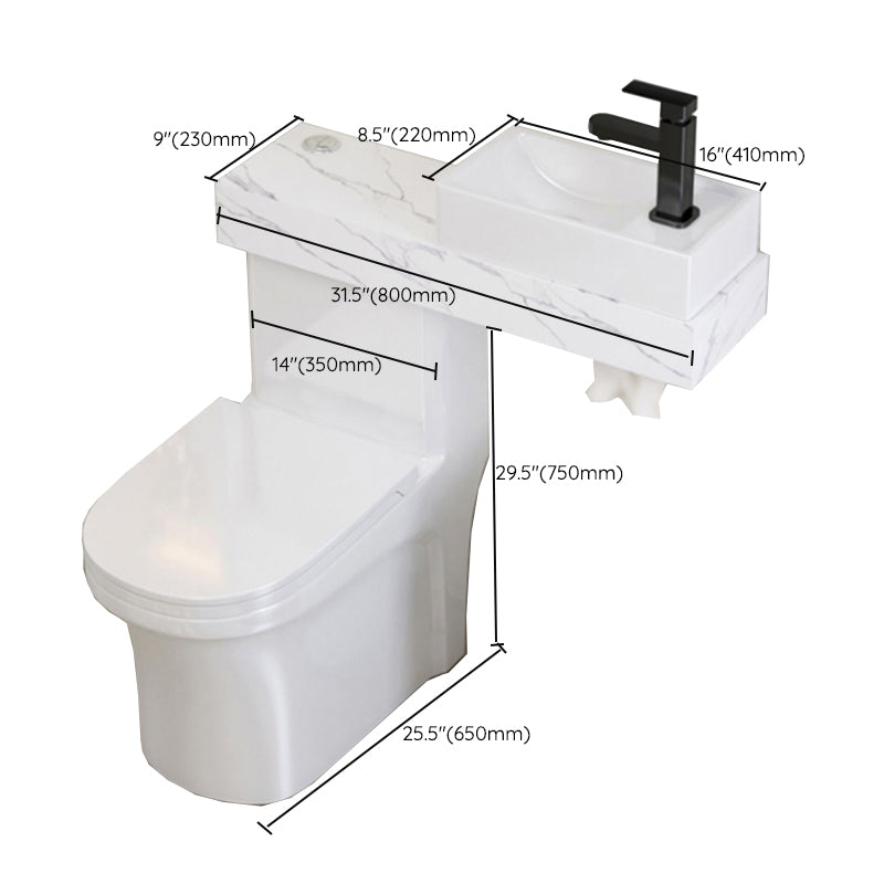 Contemporary Ceramic Flush Toilet Floor Mounted Urine Toilet with Seat for Washroom Clearhalo 'Bathroom Remodel & Bathroom Fixtures' 'Home Improvement' 'home_improvement' 'home_improvement_toilets' 'Toilets & Bidets' 'Toilets' 7001940