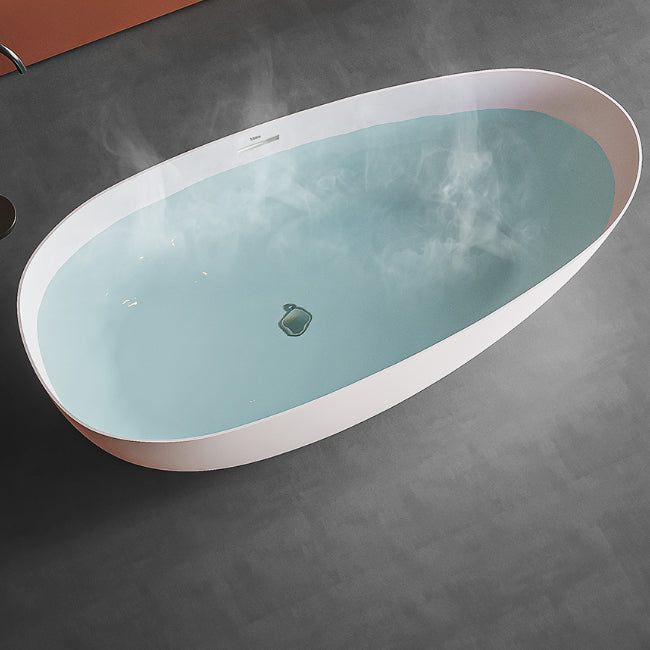 Freestanding Modern Soaking Bathtub Antique Finish Oval Bath Tub Free Form Clearhalo 'Bathroom Remodel & Bathroom Fixtures' 'Bathtubs' 'Home Improvement' 'home_improvement' 'home_improvement_bathtubs' 'Showers & Bathtubs' 7003378