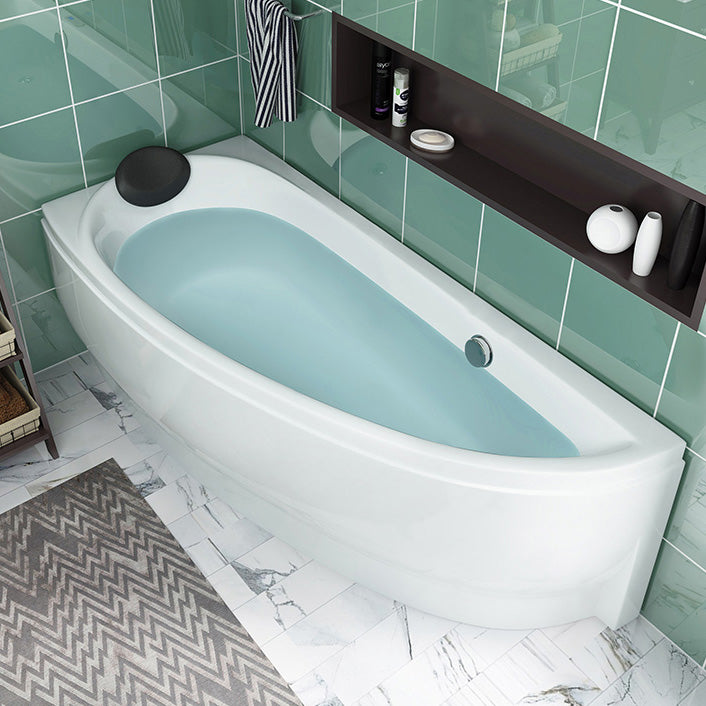 Modern White Acrylic Corner Tub Soaking 29.13-inch Tall Bathtub for Bathroom Right Tub Clearhalo 'Bathroom Remodel & Bathroom Fixtures' 'Bathtubs' 'Home Improvement' 'home_improvement' 'home_improvement_bathtubs' 'Showers & Bathtubs' 7003456