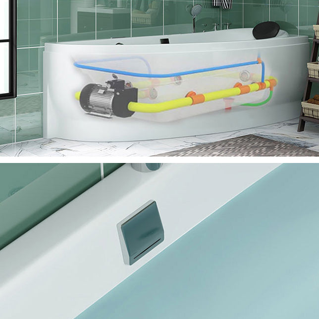 Modern White Acrylic Corner Tub Soaking 29.13-inch Tall Bathtub for Bathroom Clearhalo 'Bathroom Remodel & Bathroom Fixtures' 'Bathtubs' 'Home Improvement' 'home_improvement' 'home_improvement_bathtubs' 'Showers & Bathtubs' 7003464