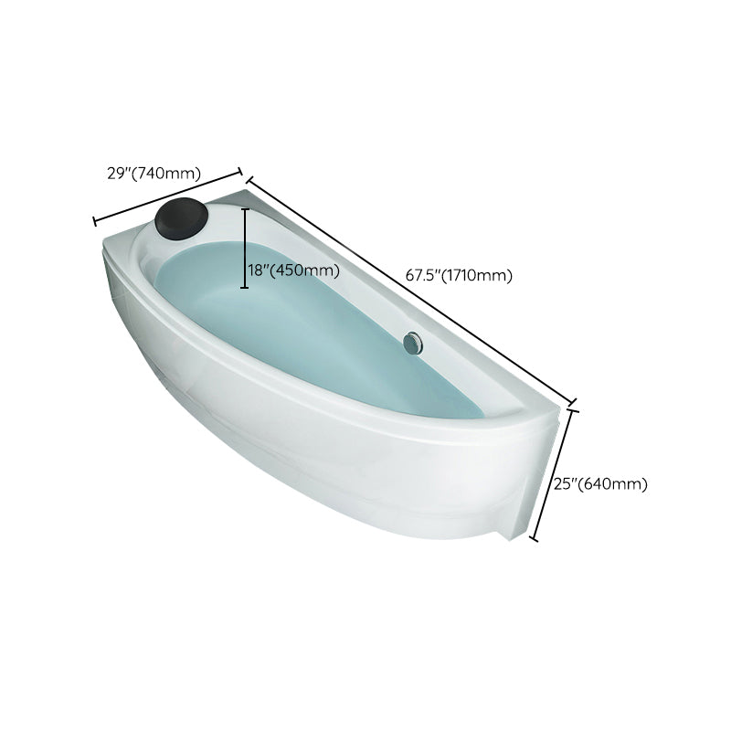 Modern White Acrylic Corner Tub Soaking 29.13-inch Tall Bathtub for Bathroom Clearhalo 'Bathroom Remodel & Bathroom Fixtures' 'Bathtubs' 'Home Improvement' 'home_improvement' 'home_improvement_bathtubs' 'Showers & Bathtubs' 7003467