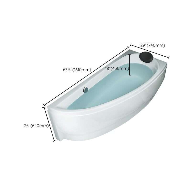 Modern White Acrylic Corner Tub Soaking 29.13-inch Tall Bathtub for Bathroom Clearhalo 'Bathroom Remodel & Bathroom Fixtures' 'Bathtubs' 'Home Improvement' 'home_improvement' 'home_improvement_bathtubs' 'Showers & Bathtubs' 7003468