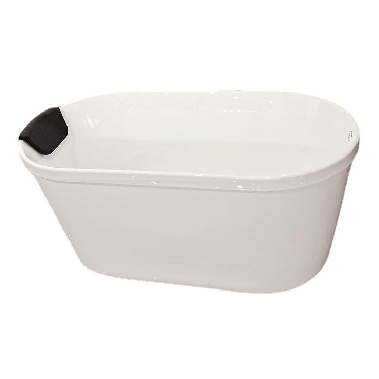 Acrylic Oval Freestanding Bath Soaking 25.59-inch Wide Bathtub in White Clearhalo 'Bathroom Remodel & Bathroom Fixtures' 'Bathtubs' 'Home Improvement' 'home_improvement' 'home_improvement_bathtubs' 'Showers & Bathtubs' 7003483