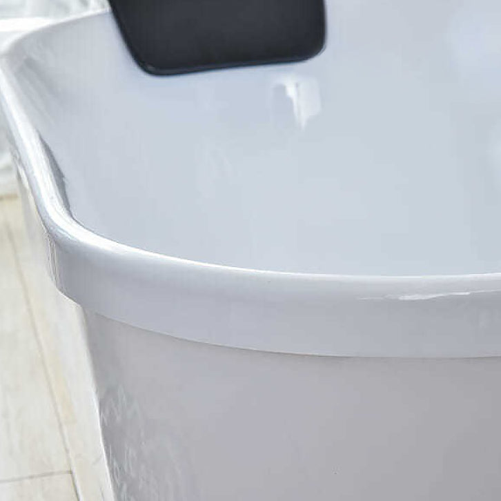 Acrylic Oval Freestanding Bath Soaking 25.59-inch Wide Bathtub in White Clearhalo 'Bathroom Remodel & Bathroom Fixtures' 'Bathtubs' 'Home Improvement' 'home_improvement' 'home_improvement_bathtubs' 'Showers & Bathtubs' 7003485